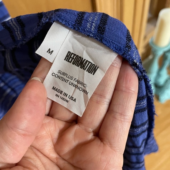 REFORMATION -Striped blue midi dress - Picture 3 of 4